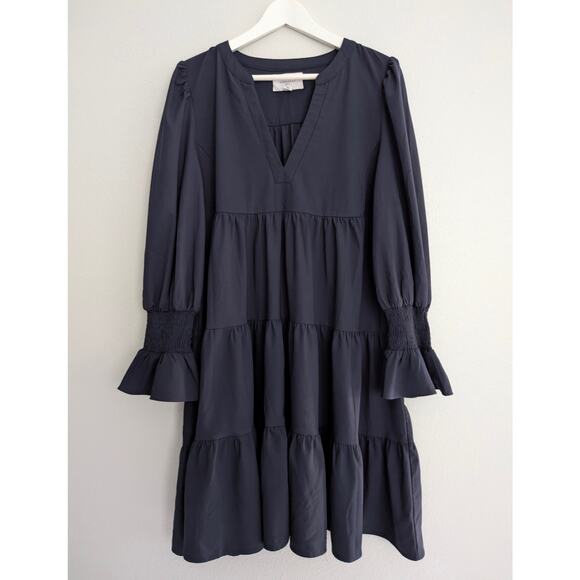 Pomander Place by Tuckernuck Navy Blue Cotton Poplin Kenzo Mini Dress Size XL - Picture 4 of 9